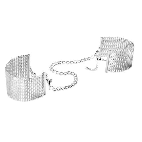 Desir Metallique - Metallic Mesh Hand Cuffs -Silver