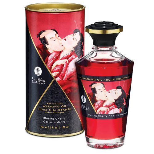 Shunga Aphrodisiac Warming Oil Blazing-Cherry